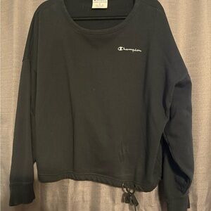 Champion Women's Black Drawstring Sweatshirt